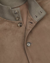 Unlined Valstarino jacket in suede leather with back loop. Beige - Grege
