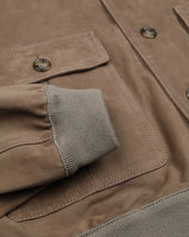 Unlined Valstarino jacket in suede leather with back loop. Beige - Grege