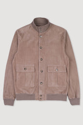 Unlined Valstarino jacket in suede leather. Beige - Grege