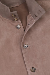 Unlined Valstarino jacket in suede leather. Beige - Grege