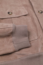 Unlined Valstarino jacket in suede leather. Beige - Grege