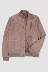 Unlined Valstarino jacket in suede leather. Beige - Grege
