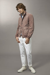 Unlined Valstarino jacket in suede leather. Beige - Grege