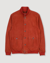 Unlined Valstarino jacket in suede leather. Orange - Coccio