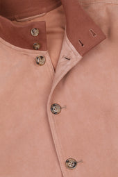 Unlined Valstarino jacket in suede leather. Rose - Wild flower