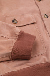 Unlined Valstarino jacket in suede leather. Rose - Wild flower