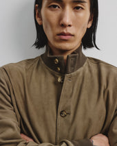 Unlined Valstarino jacket in suede leather. Green - Soldier