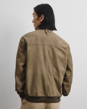 Unlined Valstarino jacket in suede leather. Green - Soldier