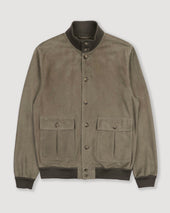 Unlined Valstarino jacket in suede leather. Green - Soldier