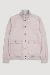 Unlined Valstarino jacket in suede leather. Cream - Canvas