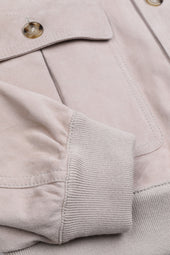 Unlined Valstarino jacket in suede leather. Cream - Canvas
