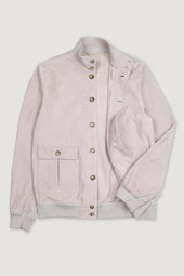 Unlined Valstarino jacket in suede leather. Cream - Canvas