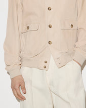 Unlined Valstarino jacket in suede leather. Beige - Sisal