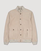Unlined Valstarino jacket in suede leather. Beige - Sisal