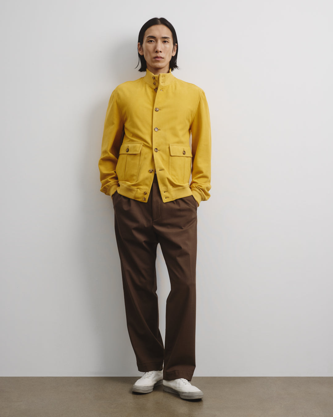 Unlined Valstarino Jacket In Suede Leather Barley