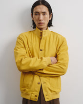 Unlined Valstarino jacket in suede leather. Yellow - Barley