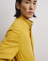 Unlined Valstarino jacket in suede leather. Yellow - Barley