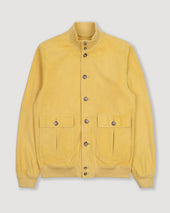 Unlined Valstarino jacket in suede leather. Yellow - Barley
