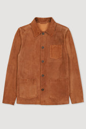 Suede unlined chore jacket. Brown - Sandal