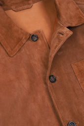Suede unlined chore jacket. Brown - Sandal