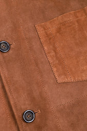 Suede unlined chore jacket. Brown - Sandal