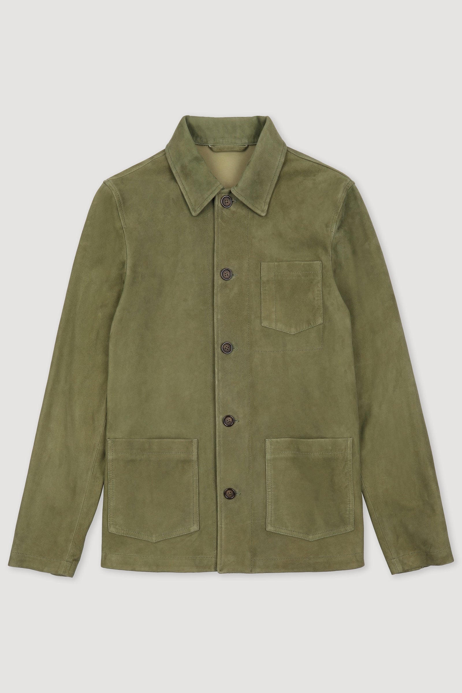 Suede Unlined Chore Jacket Green Ficus