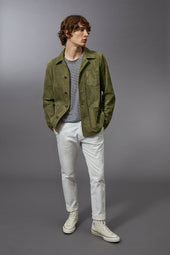Suede unlined chore jacket. Green - Ficus