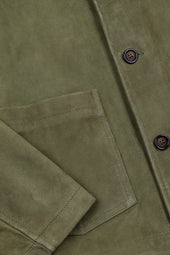 Suede unlined chore jacket. Green - Ficus
