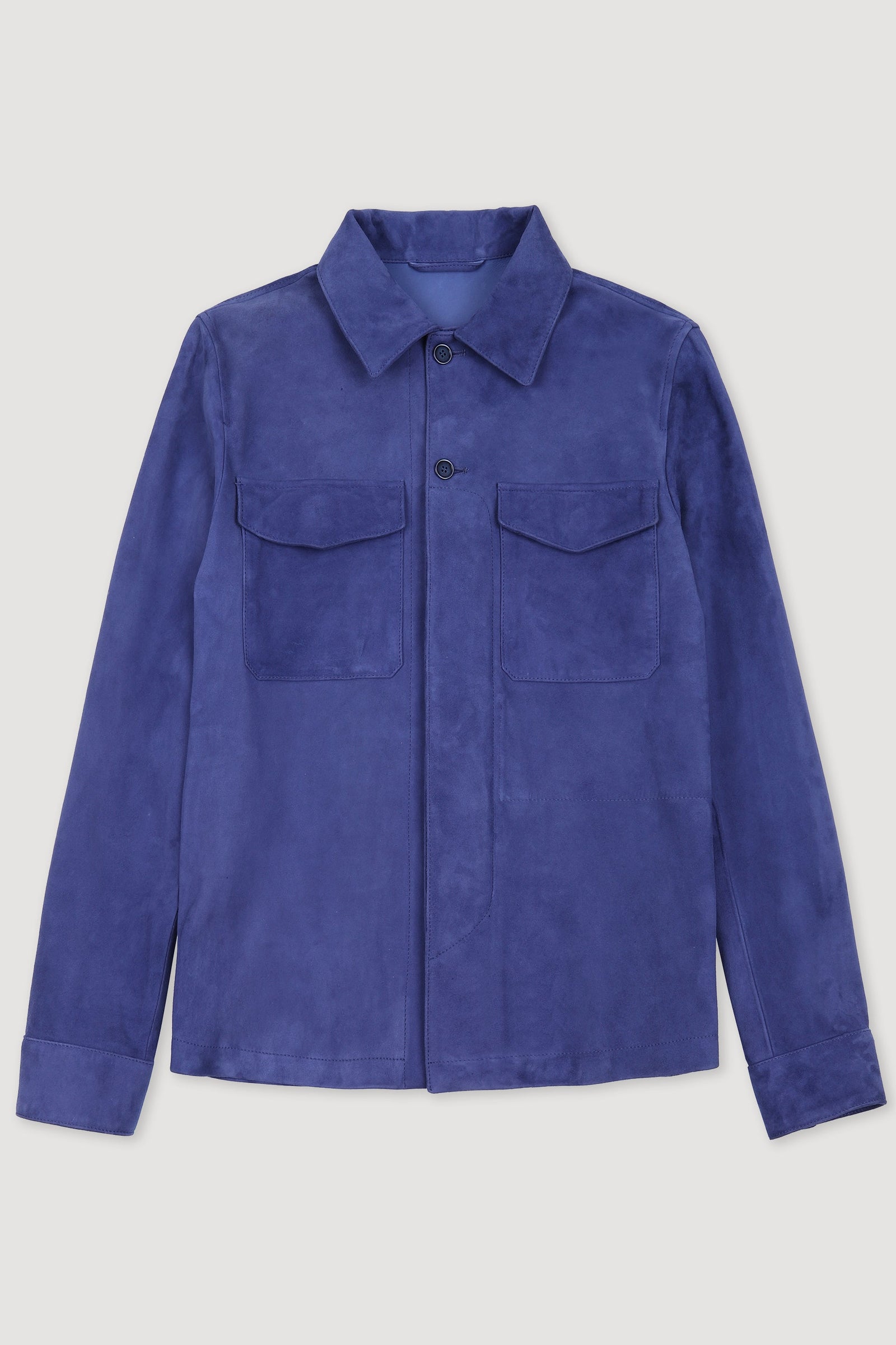 Lined Overshirt In Suede Leather