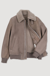 Shearling Suede Flight Jacket