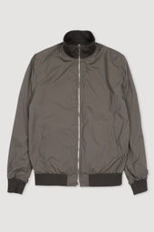 Reversible Zip jacket in suede leather and water repellent fabric. Green - Muschio