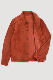 Clint unlined suede jacket with Western-style details. Orange - Terra di siena