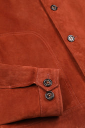 Clint unlined suede jacket with Western-style details. Orange - Terra di siena