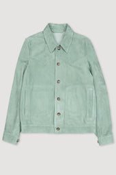 Clint unlined suede jacket with Western-style details. Green - Aneto