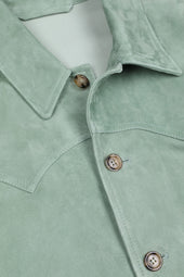 Clint unlined suede jacket with Western-style details. Green - Aneto