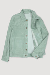 Clint unlined suede jacket with Western-style details. Green - Aneto