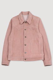 Clint unlined suede jacket with Western-style details. Pink - Wild flower