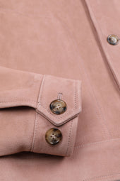 Clint unlined suede jacket with Western-style details. Pink - Wild flower