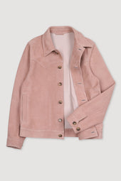 Clint unlined suede jacket with Western-style details. Pink - Wild flower