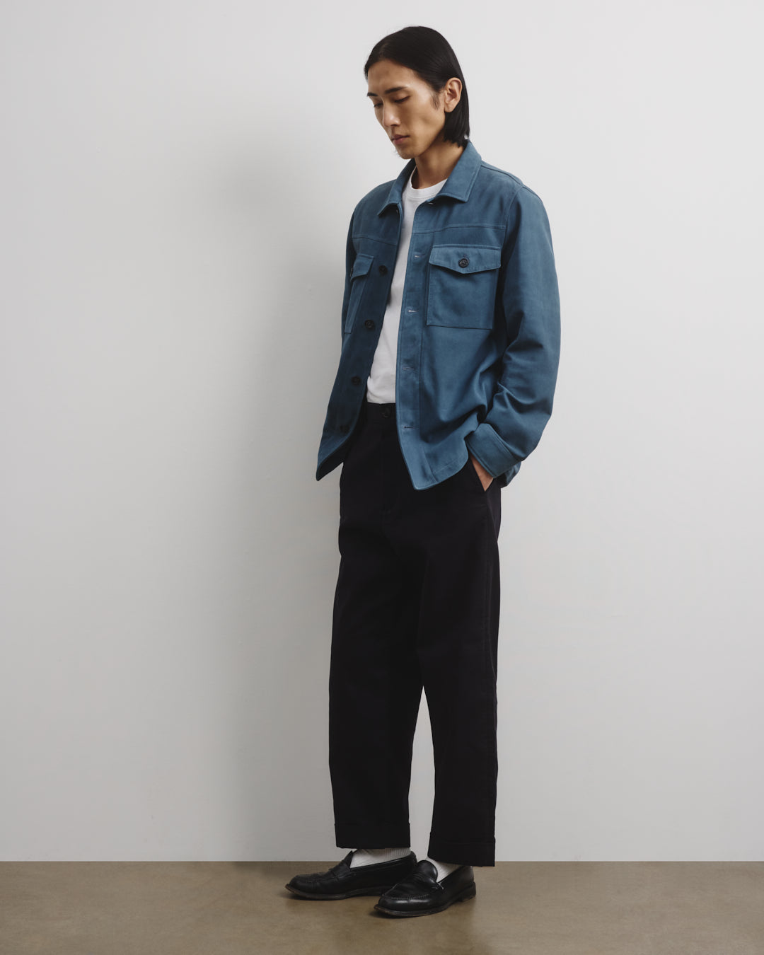 Unlined Overshirt In Suede Leather Tuareg