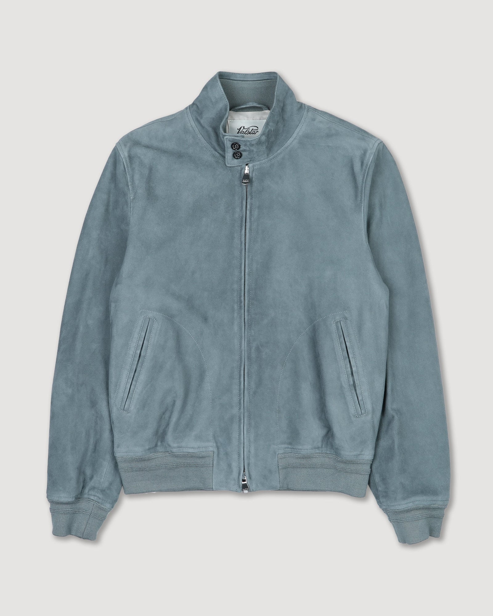 Lined Zip Jacket In Suede Leather Light Intese