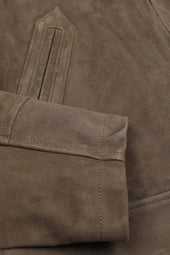 Lined jacket in suede leather with Western-style details. Green - Muschio