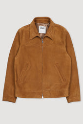 Lined jacket in suede leather with Western-style details. Brown - Ambra
