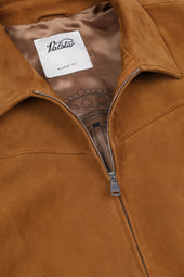 Lined jacket in suede leather with Western-style details. Brown - Ambra