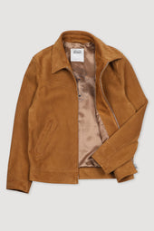 Lined jacket in suede leather with Western-style details. Brown - Ambra