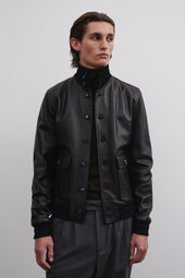 Deerskin Valstarino jacket lined with cashmere - Black