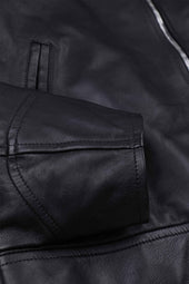 Lined biker jacket in nappa leather - Black