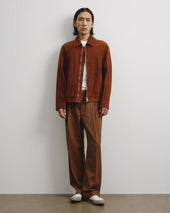 Gordon unlined zip jacket in suede leather. Brown - Sandal