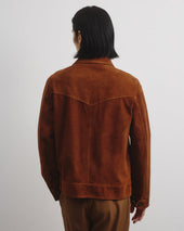 Gordon unlined zip jacket in suede leather. Brown - Sandal