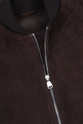 Livingstone bomber jacket in suede leather, unlined. Brown - Caffè